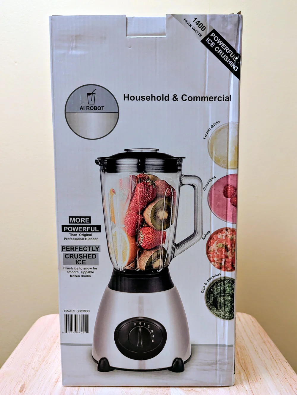 AI Robot 1400W Peak Professional Commercial Blender Ice Crusher 72 oz Pitcher